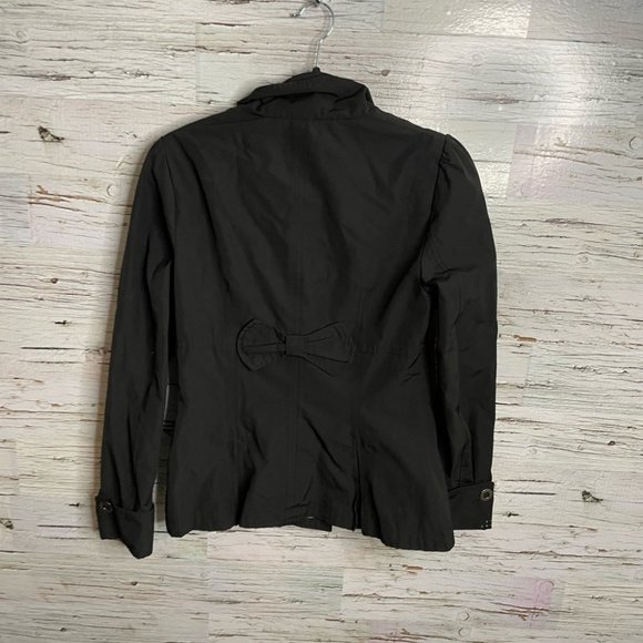 Soia & Kyo Light Jacket Trench Coat Windbreaker Ruffle Short Petite cRop Rain S - Picture 7 of 11